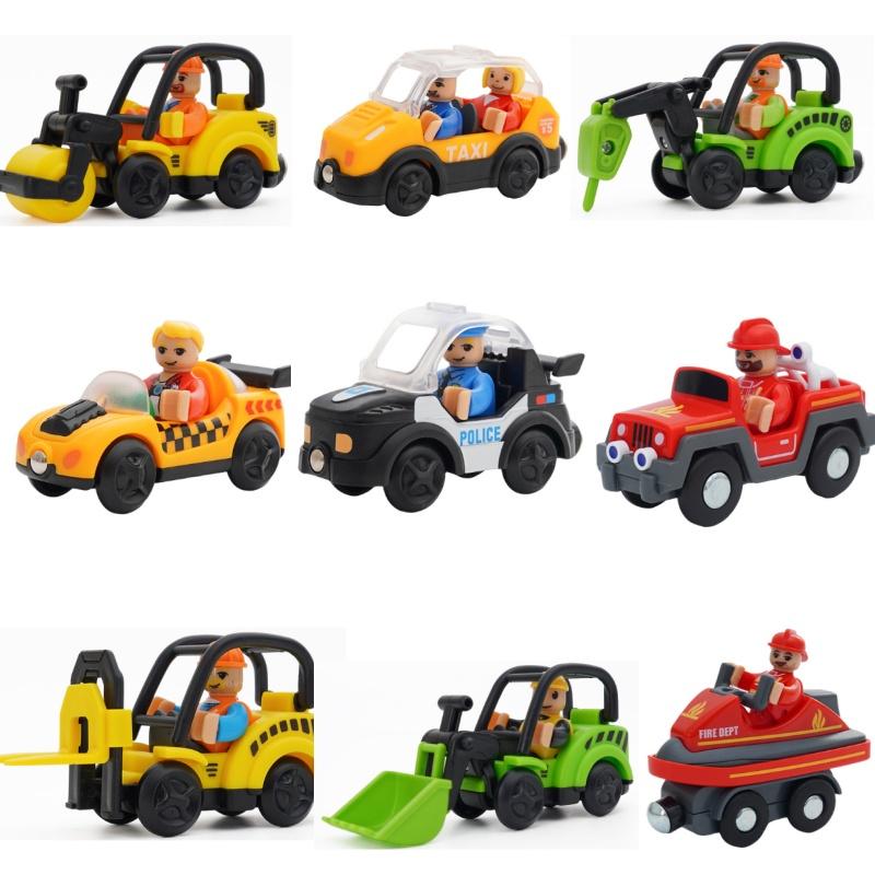 Wooden Track Train Magnetic Train Toys Helicopter Car Truck Locomotive Toy Wooden Railway Vehicles Track Train Toys Kids Gifts