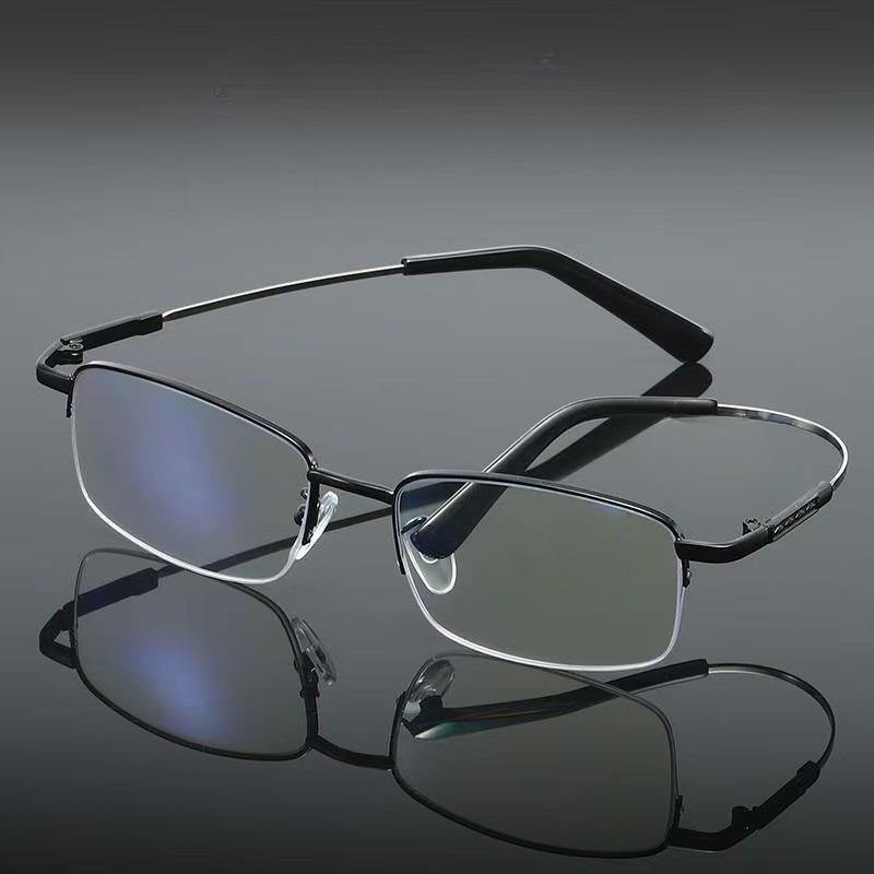 Vintage Business Anti Blue Light Reading Glasses Men Women Fashion Ultra Light Titanium Alloy Presbyopia Eyeglasses
