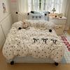 Girl Sweetheart Bow Embroidery Towel Embroidery Printing Thickened Milk Fleece Four-Piece Set