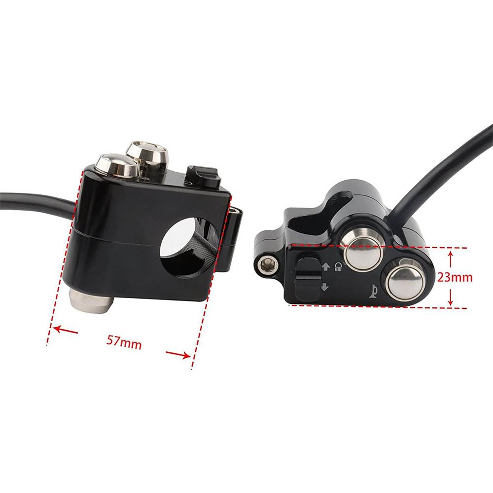 2x 22mm Motorcycle Handlebar Switch Kill Start Turn Signal Horn High & Low-Beam