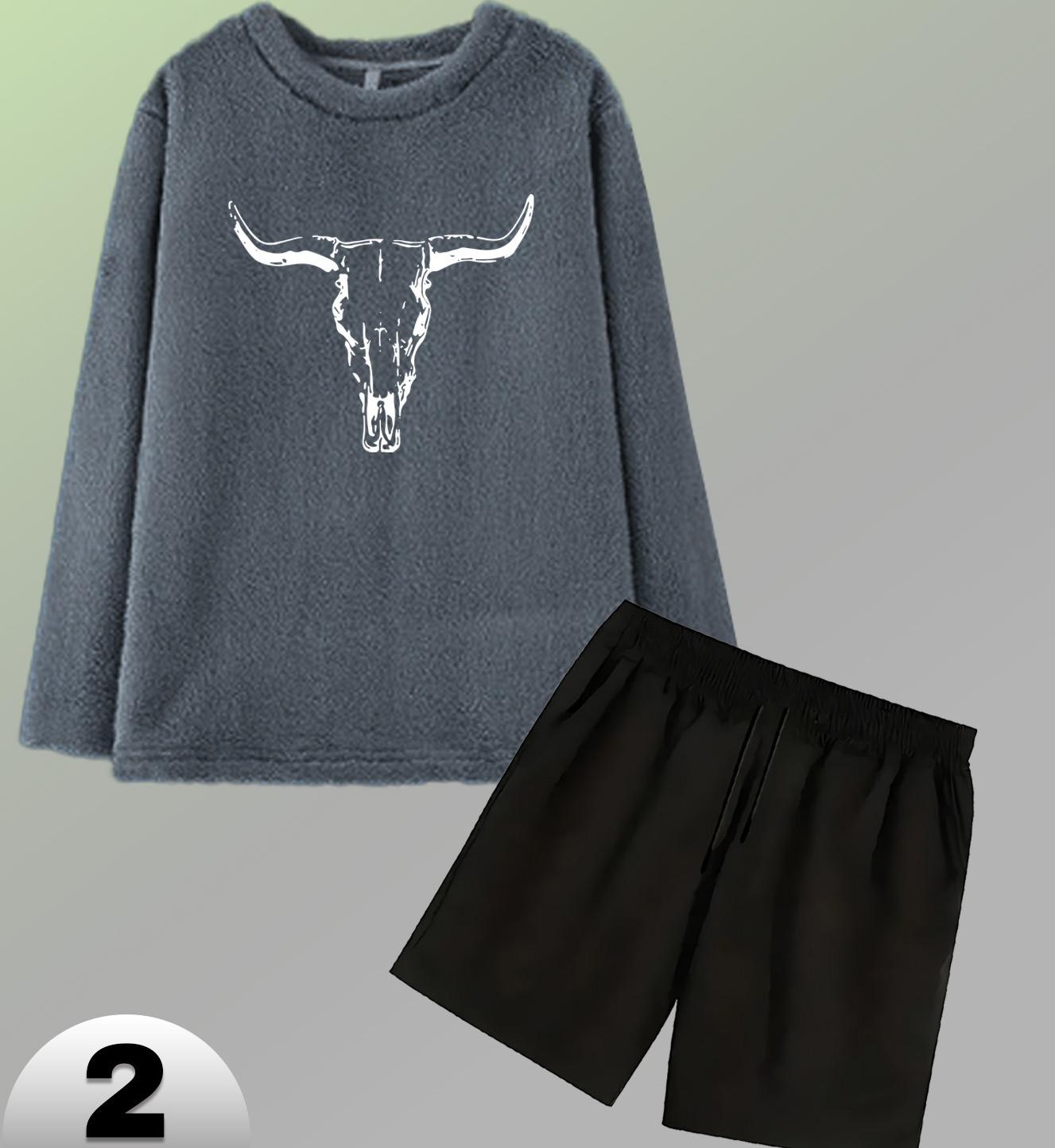 Мужская зимняя фланелевая домашняя одежда, теплая и уютная, незаменимая для холодных ночей и домашнего отдыха. M серый