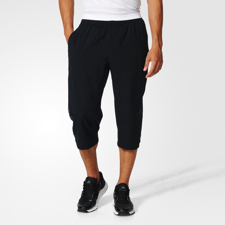 Adidas Retro American Mid-Waist Quick-Dry Casual Knit Sports Pants Men Bottoms Black BK0982
