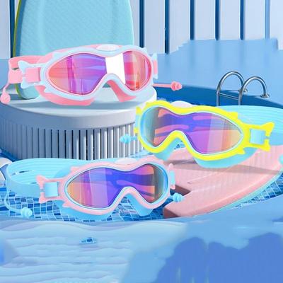 New Children'S Macaron Pc Anti-Fog Swimming Goggles Water Sports Auxiliary Children'S Training Waterproof Goggles