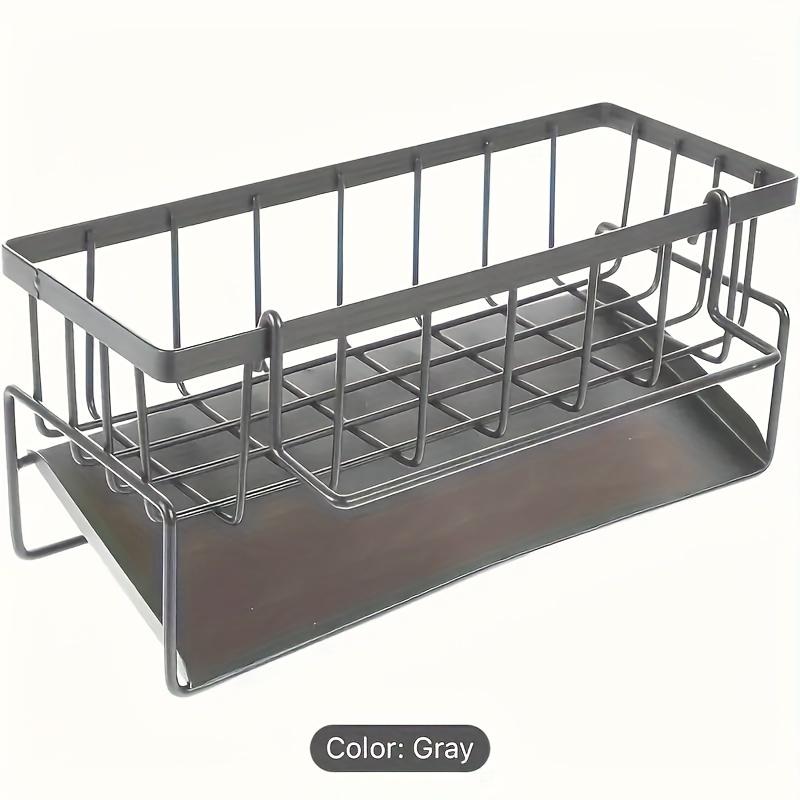 

Стійка для раковини Тримач для губки з нержавіючої сталі Змішувач для зберігання мила Стійка для рушників Полиця-органайзер Кухонні аксесуари сірий колір