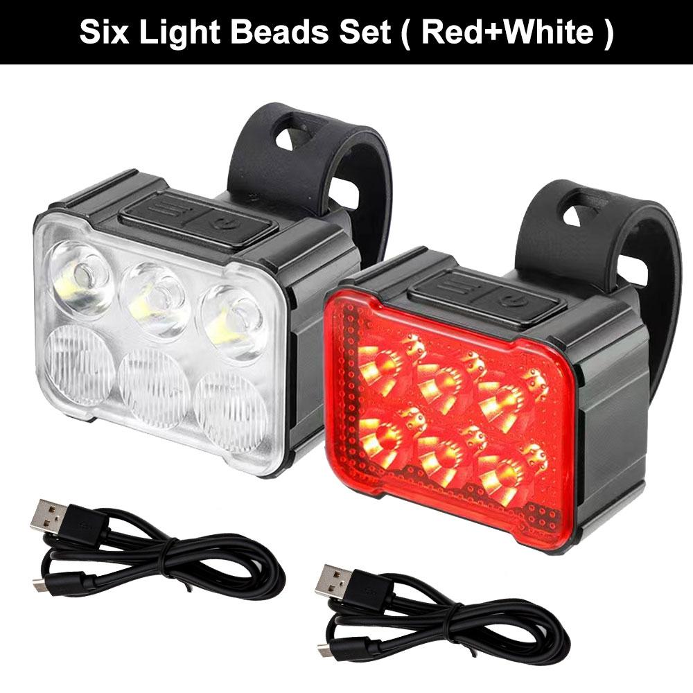 Cycling Taillights 4/6 Lights Warning Light MTB Road Bicycle Lights Waterproof Night Safety Tail Lights Lamp Riding Accessories