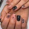 Filme de arte para unhas de Natal mais vendido Estilo Europeu e Americano Design de Floco de Neve Armadura de Unha Quadrada Curta Francesa
