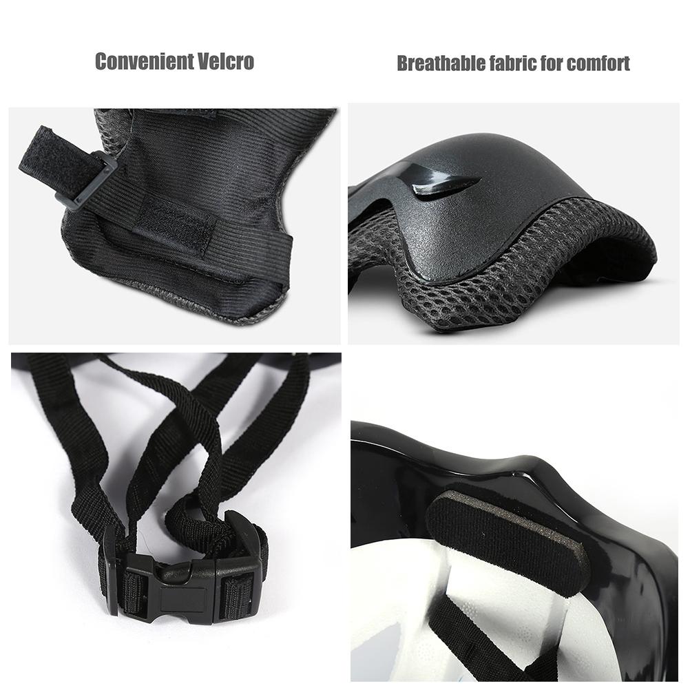 7Pcs Kids Bike Helmet Set Skateboard Knee Pads Elbow Pads Wrist Guards Adjustable Protective Gear Set for Outdoor