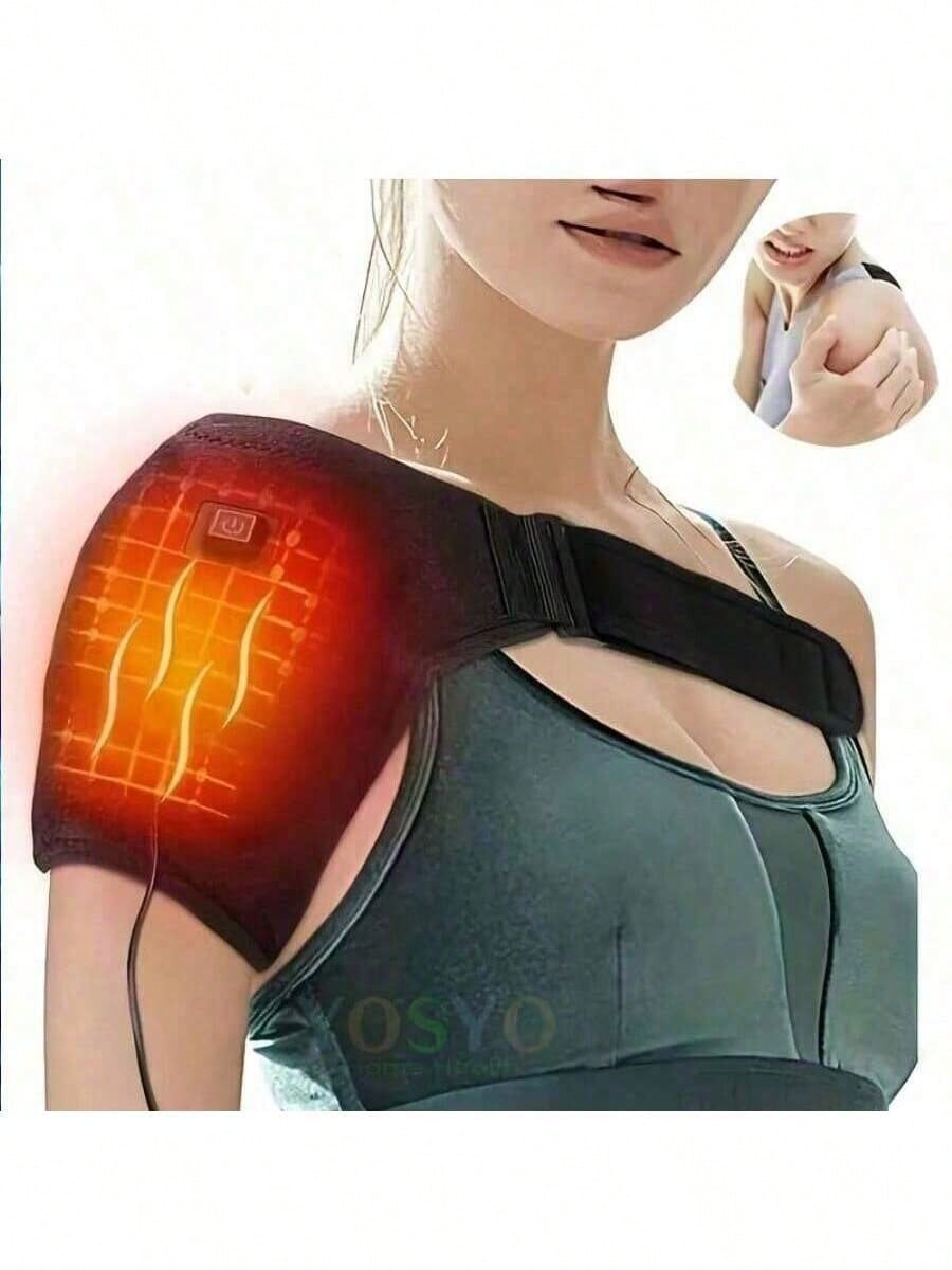

Heated Shoulder Heating Pad Bracket Vibrating Knee Heating Pad,Elbows, And Shoulders Warm And Relieving Exercise, Fitness чорний