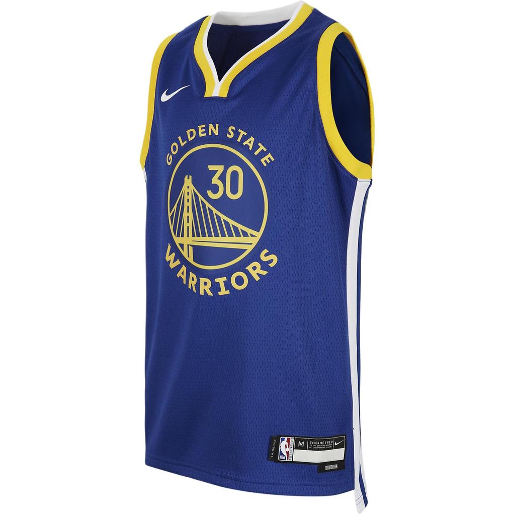 Nike Kids Basketball Jersey Season Golden State Warriors V-Neck Color Block Letter Number Sleeveless Quick Dry Kids Jerseys FZ0867-495