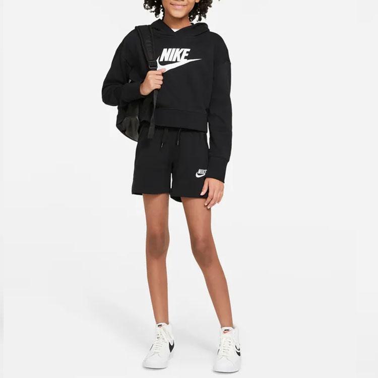 Nike Logo Print Drawstring Sports Shorts Kids Bottoms Black DA1405-010