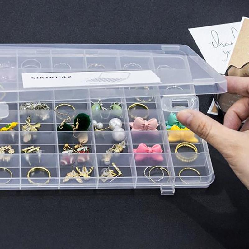 42 Grid Transparent Nail Art Empty Storage Case Box Nail Glitter Rhinestone Crystal Bead Display Accessories Container Box