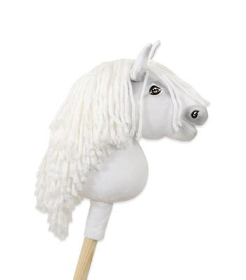 Hobby Horse Small Horse On a Stick Premium White With White Mane A5