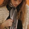 AVVINA PELLE Long Twilly Silk Scarf - Stripe(3colors)