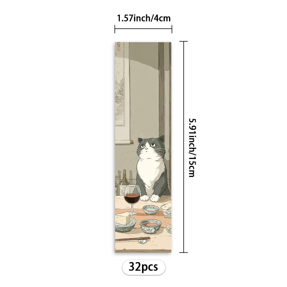 32pcs, Cat Collection Bookmarks, Back to School Season, Christmas, Halloween, Suitable for Teachers, Readers, and Birthday Gifts