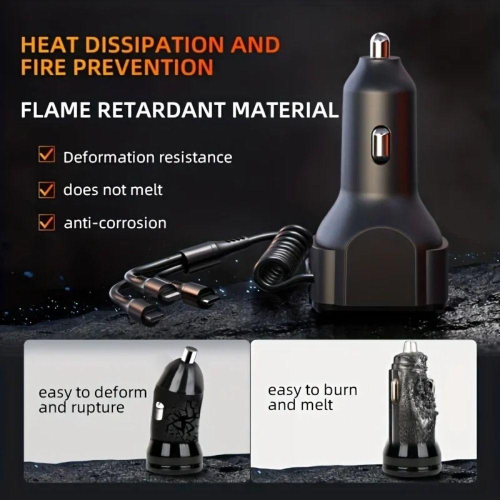Safe Mini USB Car Charger Fast charging Charger Adapter Universal 3-in-1 Car Charger  Phone