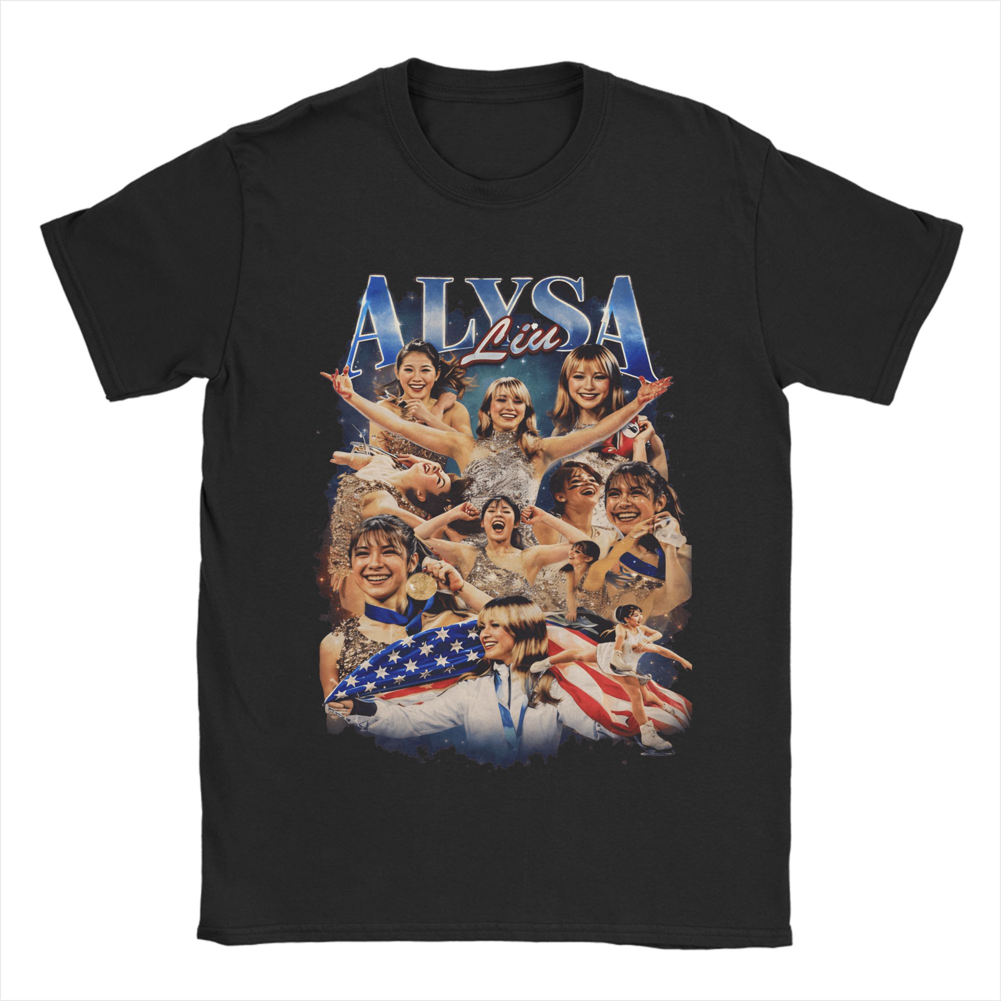 

Golden Smile Alysa Liu T Shirts Unisex Cotton Fun TShirt O Neck Tees Short Sleeve Tops Printed S