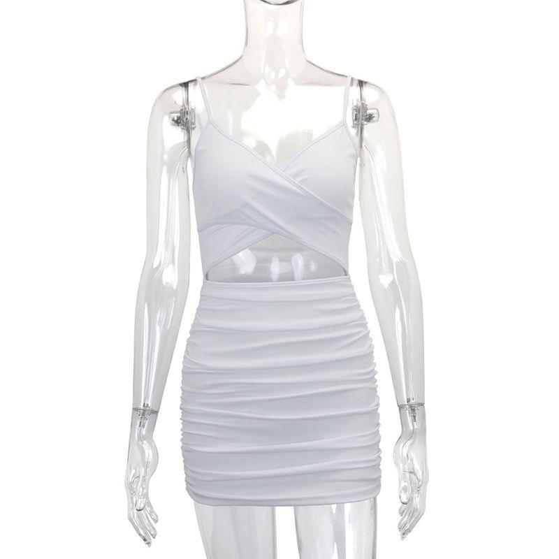 

Nice Outfit Beautiful Outfit 2024 New Fashion Style Women s Clothing Hollow-out Camisole Dress Sexy Sheath Skirt White L