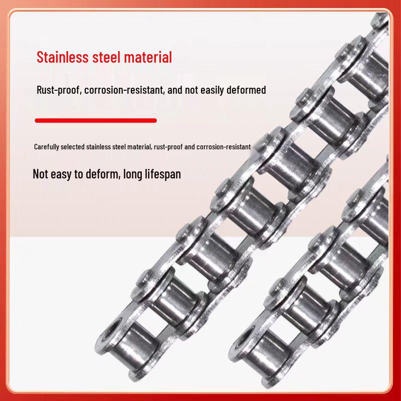 304 Stainless Steel Industrial Transmission Chain: SS06B, SS08B, SS10A, SS12A, SS16A, SS20A, SS24A, SS32A.
