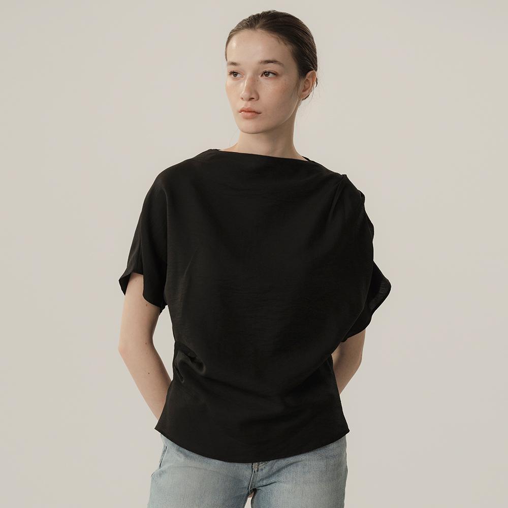 Mommet Draping Blouse Black Free
