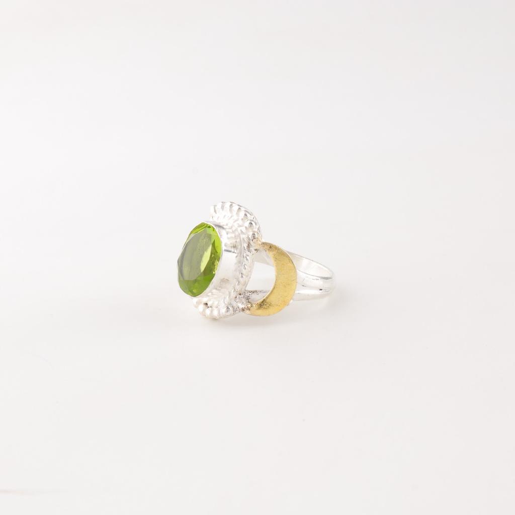 Peridot Gemstone 925 Sterling Silver Jewelry Handmade Ring Gift For Girlfriend RR-61-2