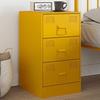VidaXL Mustard Yellow Bedside Table 34.5x39x62 Cm Steel, Cabinet, Bedroom Furniture, Phone Holder, 841781
