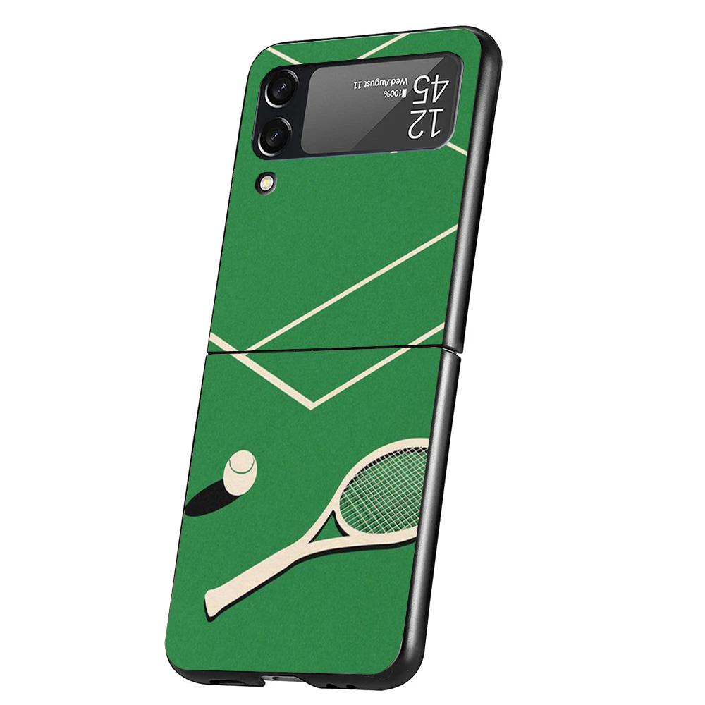 

Tennis Sport Cover Phone Case For Samsung Galaxy Z Flip 7 6 5 4 3 5G Flip7 Flip6 Flip5 Flip4 Flip3 Black Fundas Shell Galaxy Z F Samsung Z Flip 7