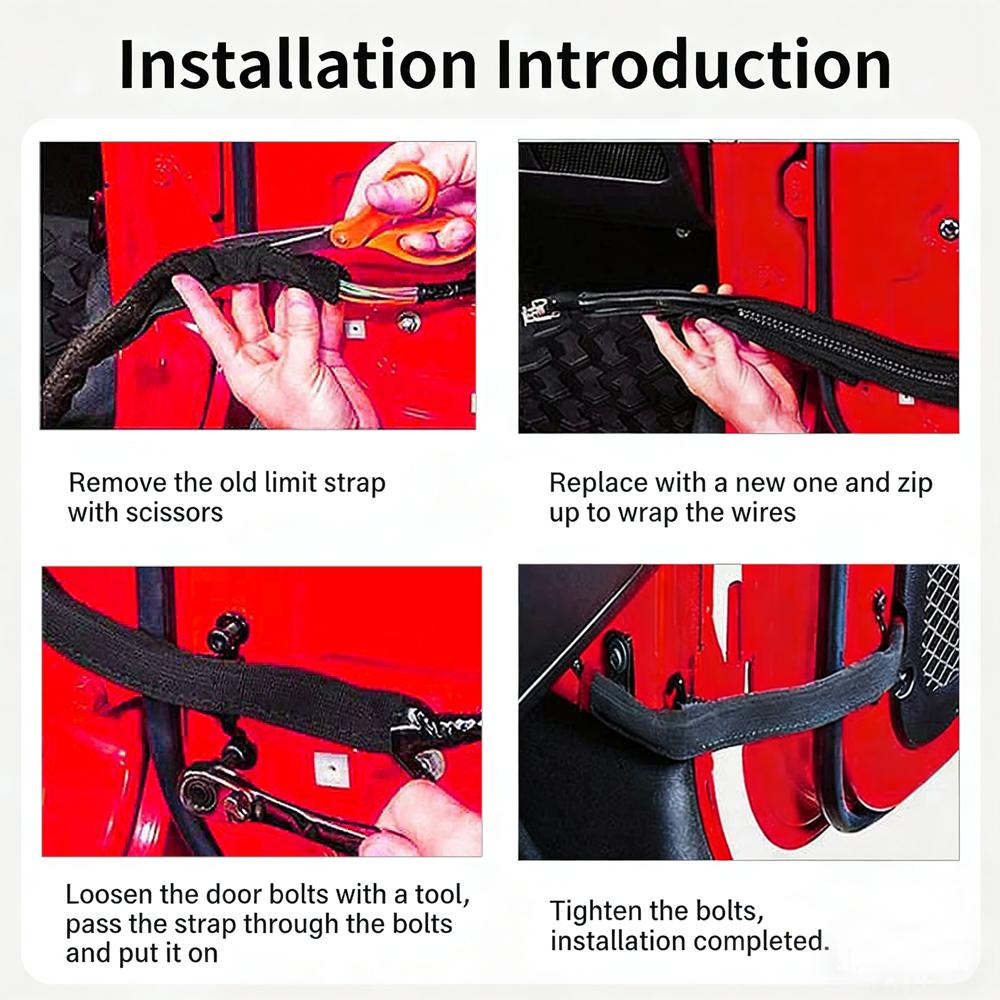 Door rope limit strap suitable for Jeep Wrangler door zipper strap Jeep off-road vehicle JK/JL outdoor protection