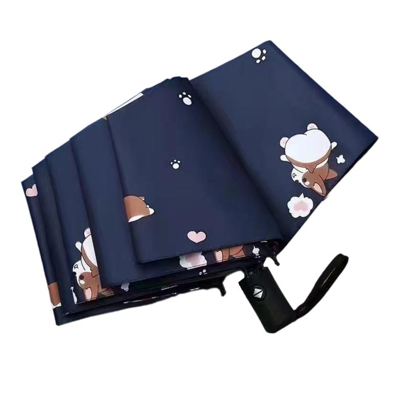 Auto Open Close Sun Umbrella Layer Pongee Fabric For Rainy Weather And Travel