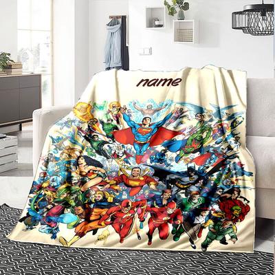 Dc Comics Superheroes Home Customize Your Name Blankets Soft Cozy Lightweight Versatile For All Seasons Perfect For Picnics Sofa Office Bed Living