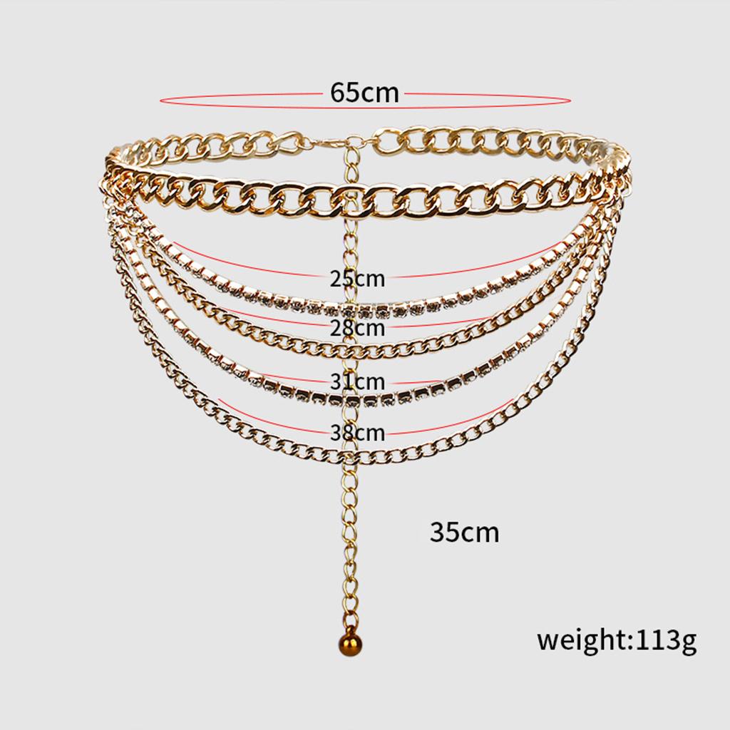 Layered Tassel Waist Belt Jeans Trousers Outfits Body for Teenagers Adults Party Photography