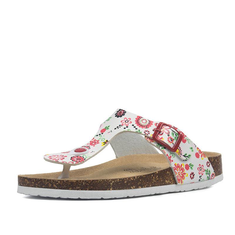 Fashion New Summer Cork Slippers Shoe Women Casual Mixed Color PU Flip Flops Holiday Beach Slides Flat With Plus Size 35-45