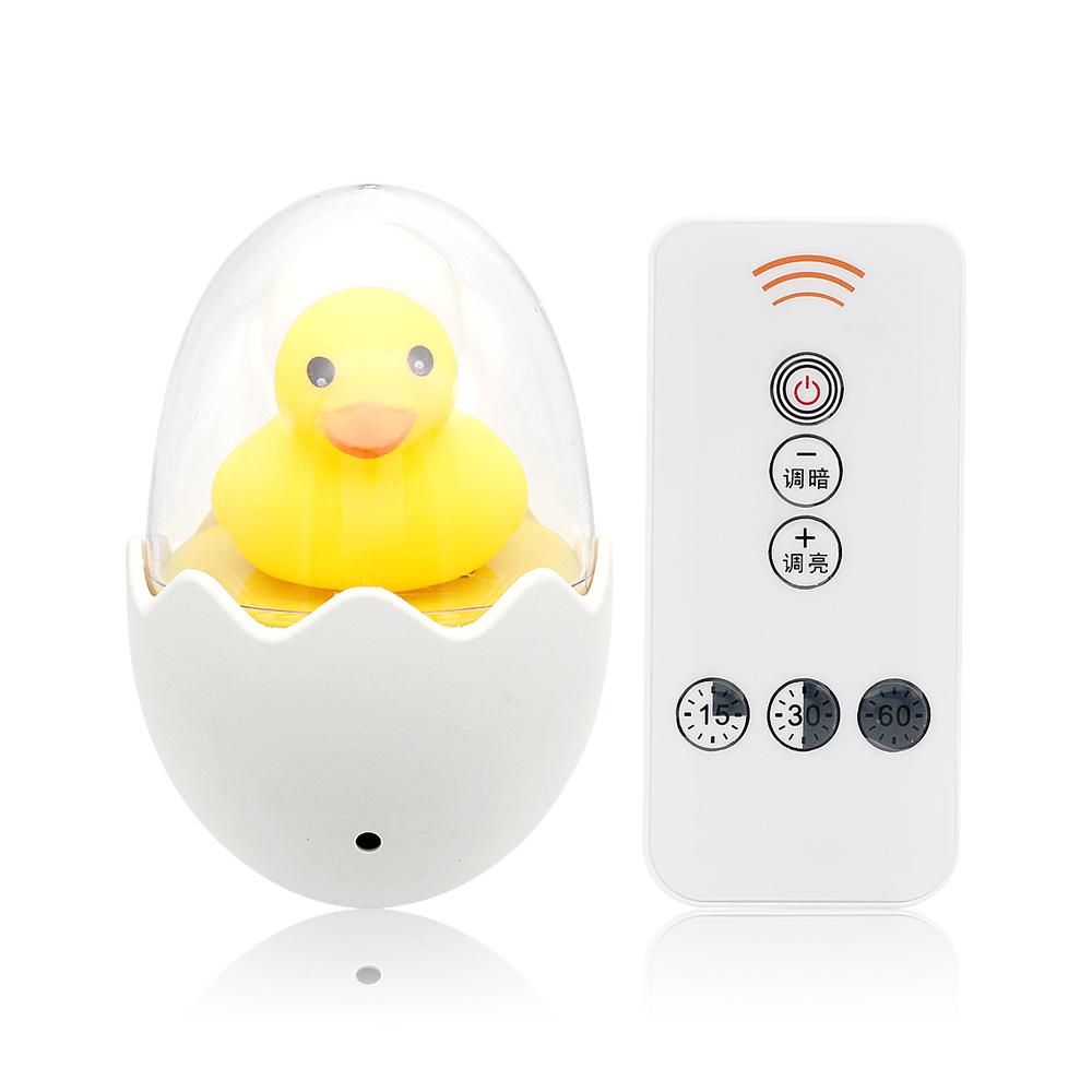 Cute Yellow Duck LED Night Light With Remote Control Dimmable Home Indoor Bedroom Night Lamp Gift for Children EU Plug