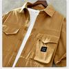 Japanese Style Cargo Short Sleeve Shirt Men Summer Fashion Men Tops Double Pockets Loose Shirt Pure Cotton Comfortable Men Clothing