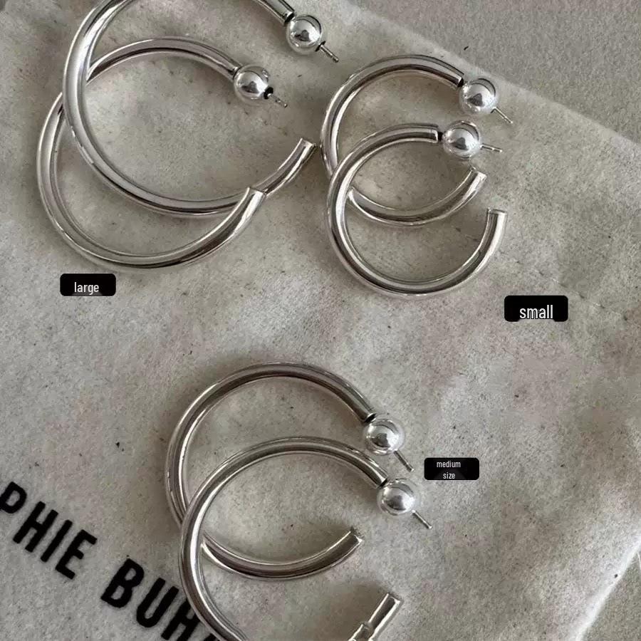 SophieBu*ai Minimalist Circle Ear Cuffs - Elegant High-End Hoops Earrings