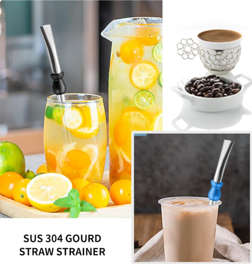 Hot Sale Reusable Straw Spoon Stainless Steel 304 Tea Filter Yerba Mate Bombilla Coffee Spoons Milk Drinking Kitchen Tools