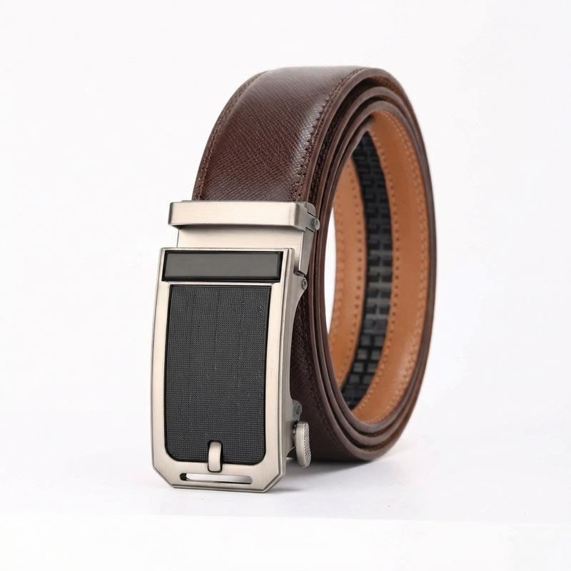 Мужской новый автоматический ремень из коровьей кожи, мужской повседневный, стильный, универсальный, молодежный ремень 110cm