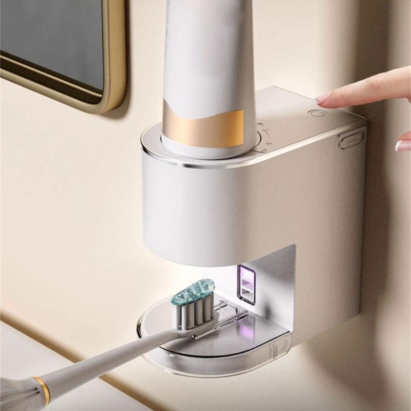 Toothpaste Dispenser Auto Squeeze 1200mAh Wall Mounted Space Saving Design