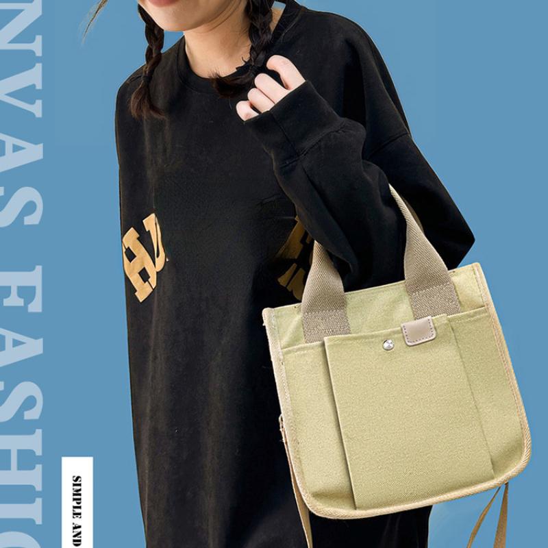 Women Crossbody Bags Canvas Solid Color Casual Tote Bag Messenger Bag Handbags Brand Designer Simplicity Girl's Shoulder Bag