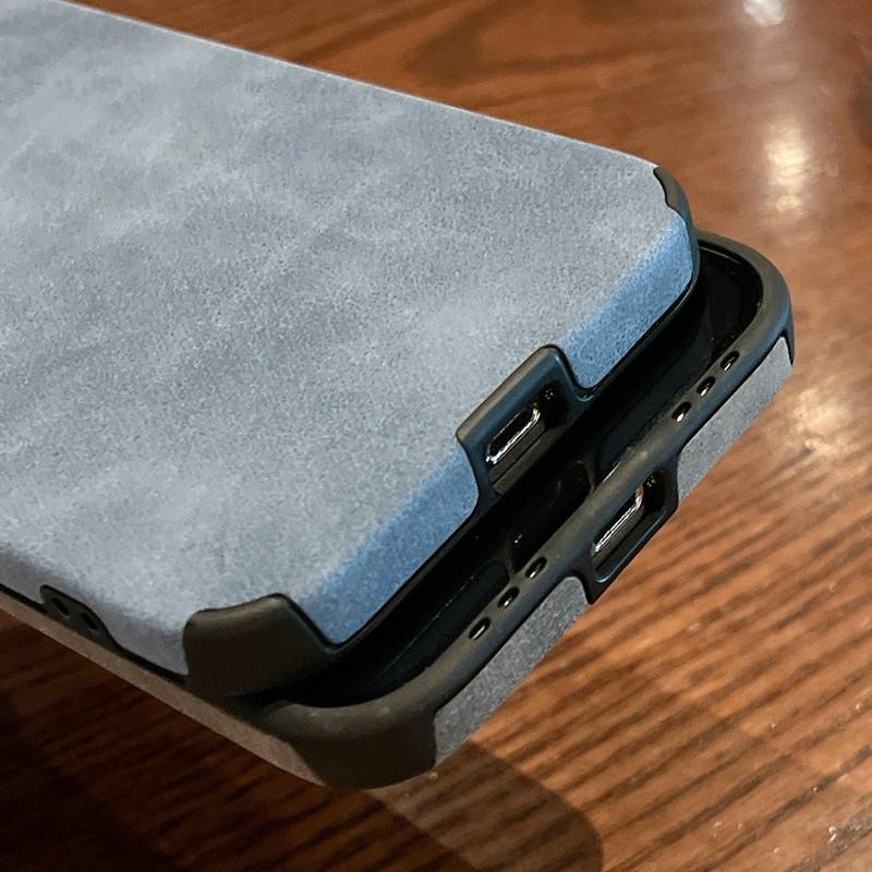Luxuriöse Plüsch PU Plüschlederhülle Stoßfeste Schale Handy Vollständige Rückseite für iPhone
