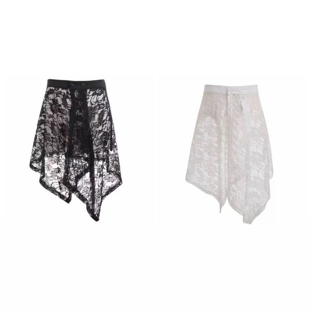 Asymmetric Lace Underskirt Slips Irregular Mesh Underskirt Slips Dress  Summer