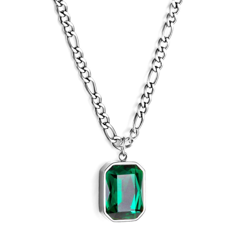 Ins Titanium Steel Colored Diamond Necklace Light Luxury Personality Collarbone Chain Qixi Festival Gift