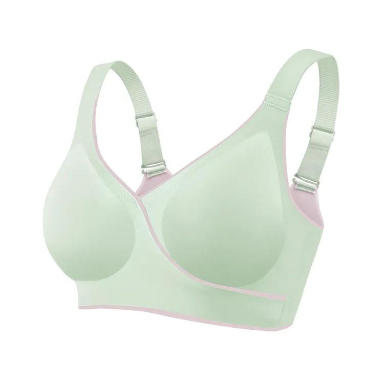 

Латексный бюстгальтер для женщин, бесшовное нижнее белье без стального кольца, спортивный красивый пуш-ап, сексуальный бюстгальтер без косточек, нижнее белье больших размеров XXL светло-зеленый