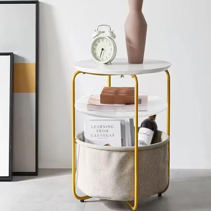Minimalist Round Side Table With Storage