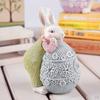 Cute Easter Bunny Statue with Egg Sculpture Resin Figurine Crafts Home Table