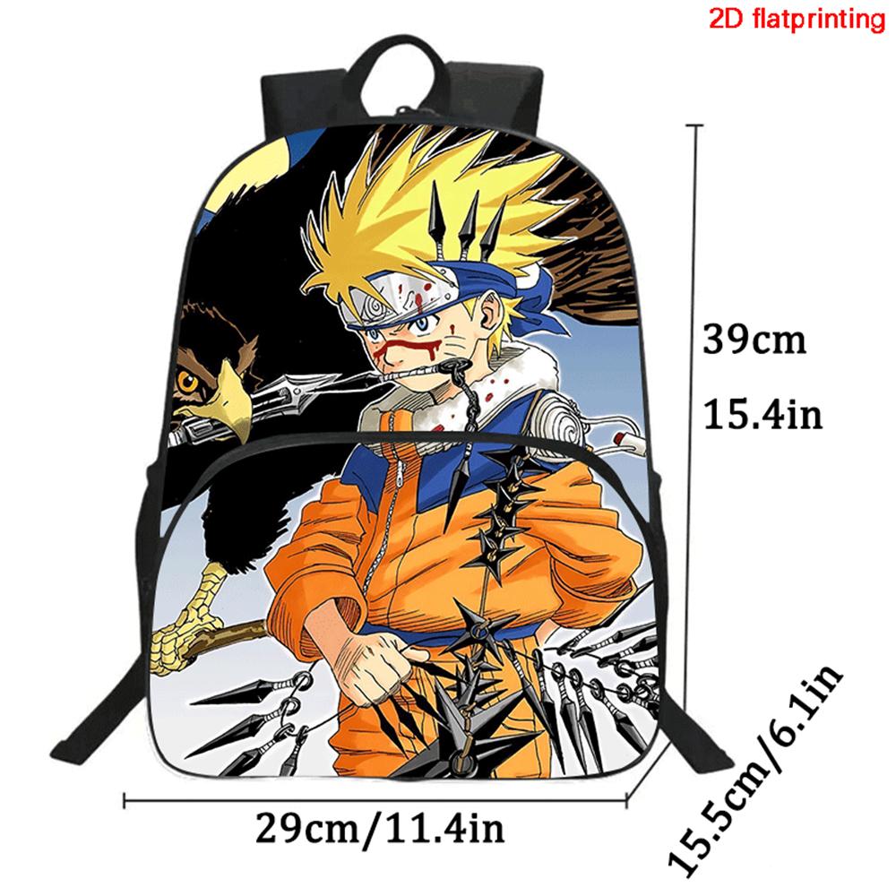 NARUTO Anime Kids Backpack Adjustable Shoulder Strap Front Pocket Lightweight Durable School Backpack For Boys Girls Age 6-10