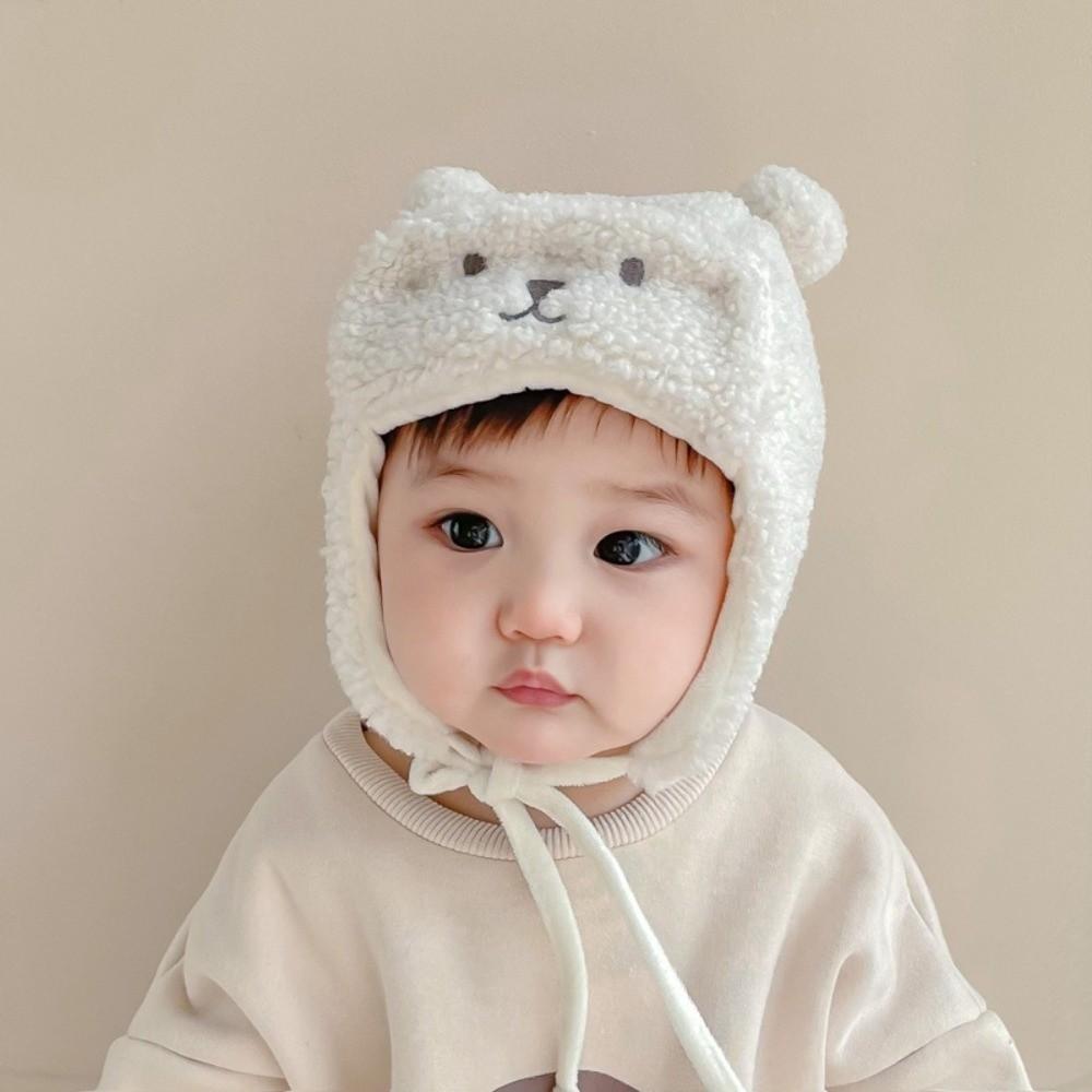 Cute Cartoon Bear Ear Protection Hats Windproof Beanie Cap New Warm Hat Baby