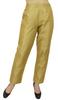Phagun Women's Beige Dupion Pants High Waist Narrow Bottom Trousers-Large