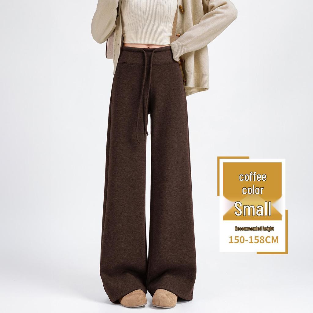 Winter 2026 Damen High-Waist Woll-Schlaghosen mit Plus Samt und Eleganter Drapierung