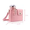 Women Water Bottle Carrier Portable Bag Phone Pocket Case Pu Leather Pouch Cups Handbag With Adjustable Shoulder Strap