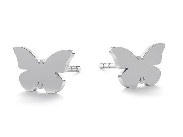Silver Reindeer Earrings Small Women' Deer Studs Fawns 925